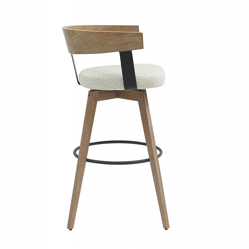 ΣΚΑΜΠΟ ΜΠΑΡ ΠΕΡΙΣΤΡΕΦΟΜΕΝΟ LANI HM9988.01 ΠΟΔΙΑ ΟΞΙΑΣ-ΕΚΡΟΥ ΥΦΑΣΜΑ 55x55x97Υεκ.