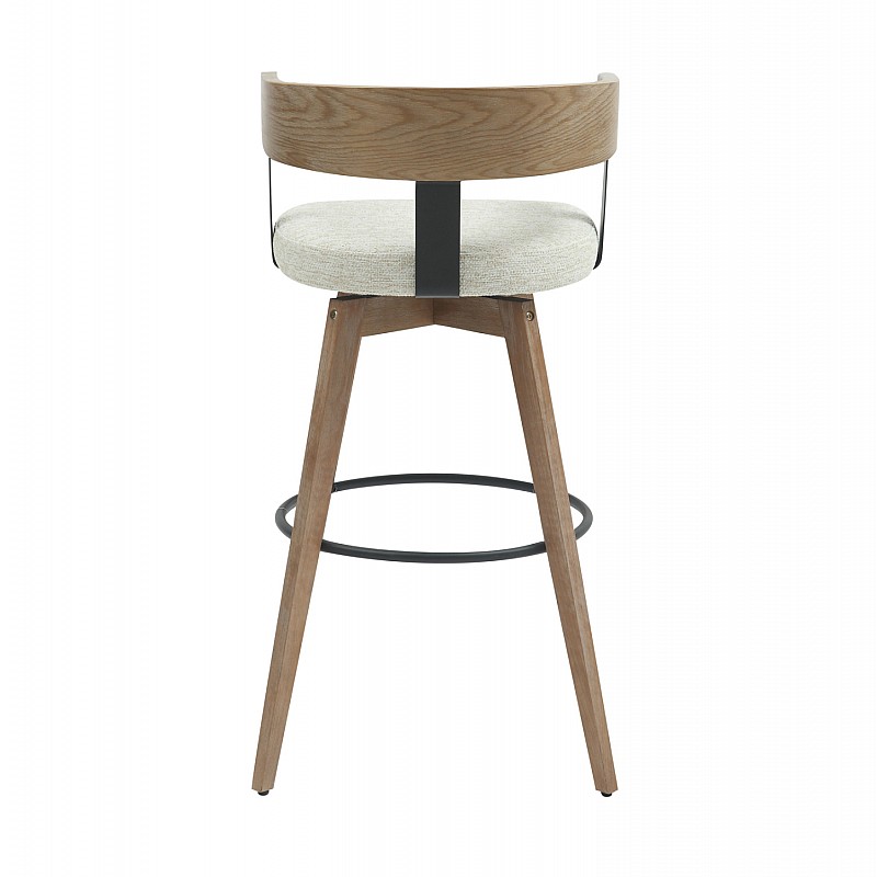 ΣΚΑΜΠΟ ΜΠΑΡ ΠΕΡΙΣΤΡΕΦΟΜΕΝΟ LANI HM9988.01 ΠΟΔΙΑ ΟΞΙΑΣ-ΕΚΡΟΥ ΥΦΑΣΜΑ 55x55x97Υεκ.