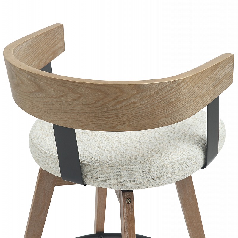 ΣΚΑΜΠΟ ΜΠΑΡ ΠΕΡΙΣΤΡΕΦΟΜΕΝΟ LANI HM9988.01 ΠΟΔΙΑ ΟΞΙΑΣ-ΕΚΡΟΥ ΥΦΑΣΜΑ 55x55x97Υεκ.