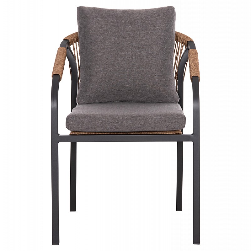 ΠΟΛΥΘΡΟΝΑ MAERLY HM6051.03 ΑΝΘΡΑΚΙ ΑΛΟΥΜΙΝΙΟ & ΜΑΞΙΛΑΡΙΑ-ΚΑΦΕ P.E.RATTAN 57x60x84Υεκ.