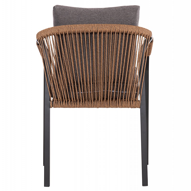 ΠΟΛΥΘΡΟΝΑ MAERLY HM6051.03 ΑΝΘΡΑΚΙ ΑΛΟΥΜΙΝΙΟ & ΜΑΞΙΛΑΡΙΑ-ΚΑΦΕ P.E.RATTAN 57x60x84Υεκ.