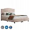ΚΡΕΒΑΤΙ MALENA HM638.22 ΜΠΕΖ ΥΦΑΣΜΑ Τ. NUBUCK ΓΙΑ ΣΤΡΩΜΑ 150x200εκ.