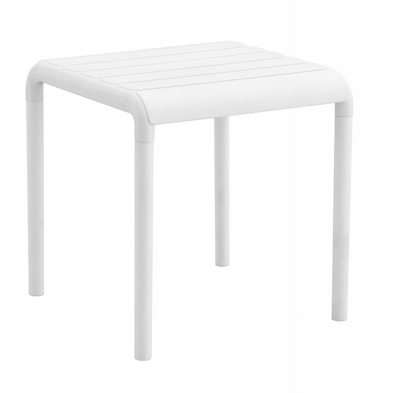 ΤΡΑΠΕΖΑΚΙ ΤΕΤΡΑΓΩΝΟ KORVER HM6335.01 ΠΟΛΥΠΡΟΠΥΛΕΝΙΟ ΣΕ ΛΕΥΚΟ 45x45x47Υεκ.