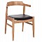 ΠΟΛΥΘΡΟΝΑ CERSEI HM9946.01 RUBBERWOOD ΣΕ LIGHT OAK & PU ΣΕ ΜΑΥΡΟ 57x53x72Υεκ