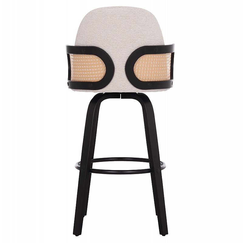 ΣΚΑΜΠΟ ΜΠΑΡ ΠΕΡΙΣΤΡΕΦΟΜΕΝΟ BECKER HM18251.02 PLYWOOD ΜΑΥΡΟ--ΕΚΡΟΥ ΥΦΑΣΜΑ 50x52x100Υ