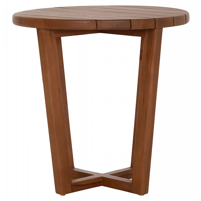 ΤΡΑΠΕΖΙ ΜΕΣΗΣ ΣΤΡΟΓΓΥΛΟ KOLIN HM6629 ΞΥΛΟ TEAK ΣΕ ΦΥΣΙΚΟ Φ65x65Υεκ.