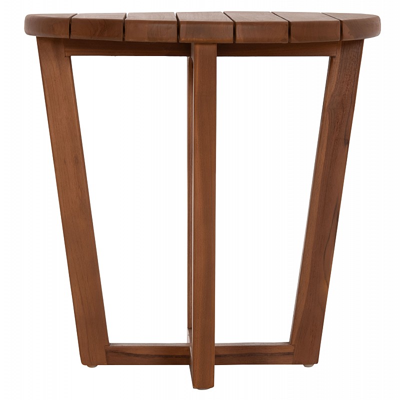 ΤΡΑΠΕΖΙ ΜΕΣΗΣ ΣΤΡΟΓΓΥΛΟ KOLIN HM6629 ΞΥΛΟ TEAK ΣΕ ΦΥΣΙΚΟ Φ65x65Υεκ.