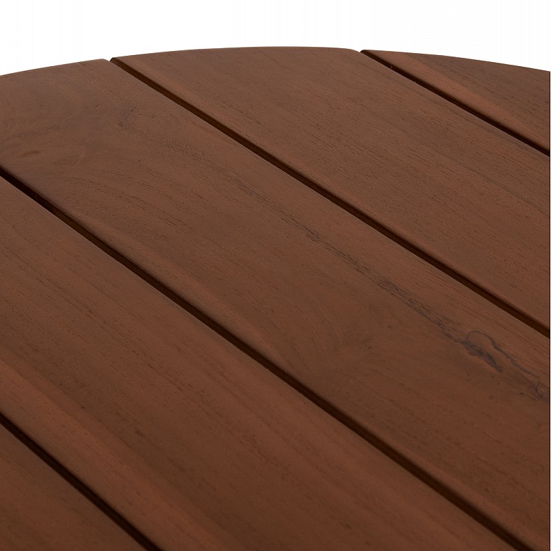 ΤΡΑΠΕΖΙ ΜΕΣΗΣ ΣΤΡΟΓΓΥΛΟ KOLIN HM6629 ΞΥΛΟ TEAK ΣΕ ΦΥΣΙΚΟ Φ65x65Υεκ.