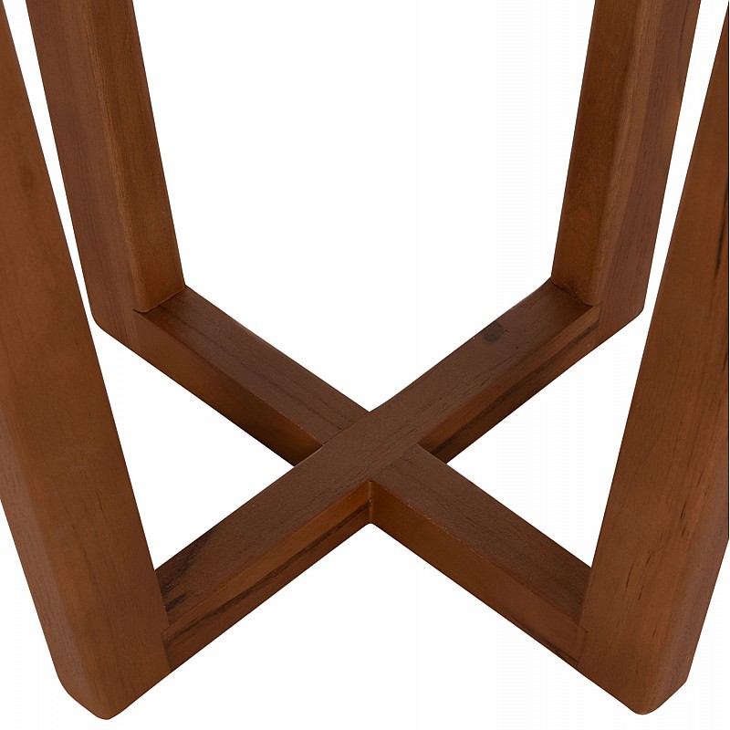 ΤΡΑΠΕΖΙ ΜΕΣΗΣ ΣΤΡΟΓΓΥΛΟ KOLIN HM6629 ΞΥΛΟ TEAK ΣΕ ΦΥΣΙΚΟ Φ65x65Υεκ.