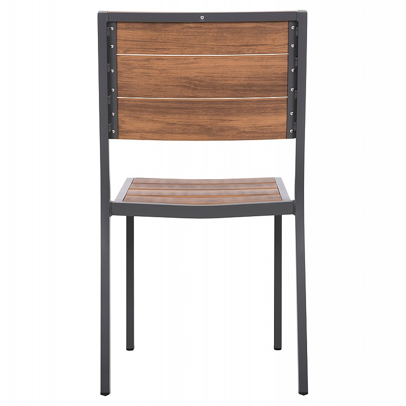 ΚΑΡΕΚΛΑ ΑΛΟΥΜΙΝΙΟΥ SAGA HM6063.02 ΣΚΟΥΡΟ ΓΚΡΙ ΜΕ POLYWOOD 46x52x86Υεκ.