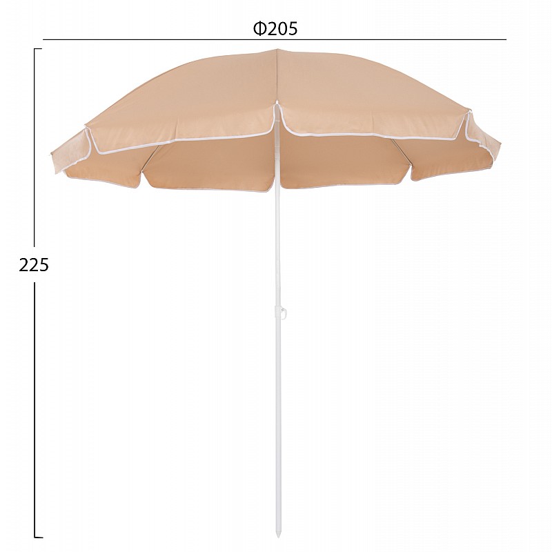 ΟΜΠΡΕΛΑ ΘΑΛΑΣΣΗΣ RANDALL 8 FIBERGLASS ΑΚΤΙΝΕΣ 2.20μ HM6015.04 MOKA