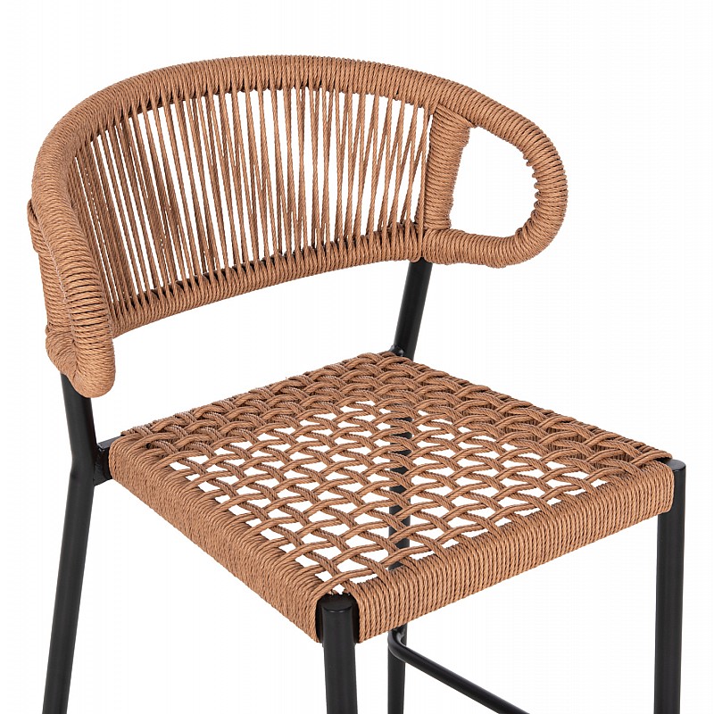 ΣΚΑΜΠΟ ΜΠΑΡ ΜΕΣ.ΥΨΟΥΣ EULO HM6087.03 ΑΛΟΥΜΙΝΙΟ ΜΑΥΡΟ-ΣΥΝΘ.RATTAN 60x56,5x99Υεκ.