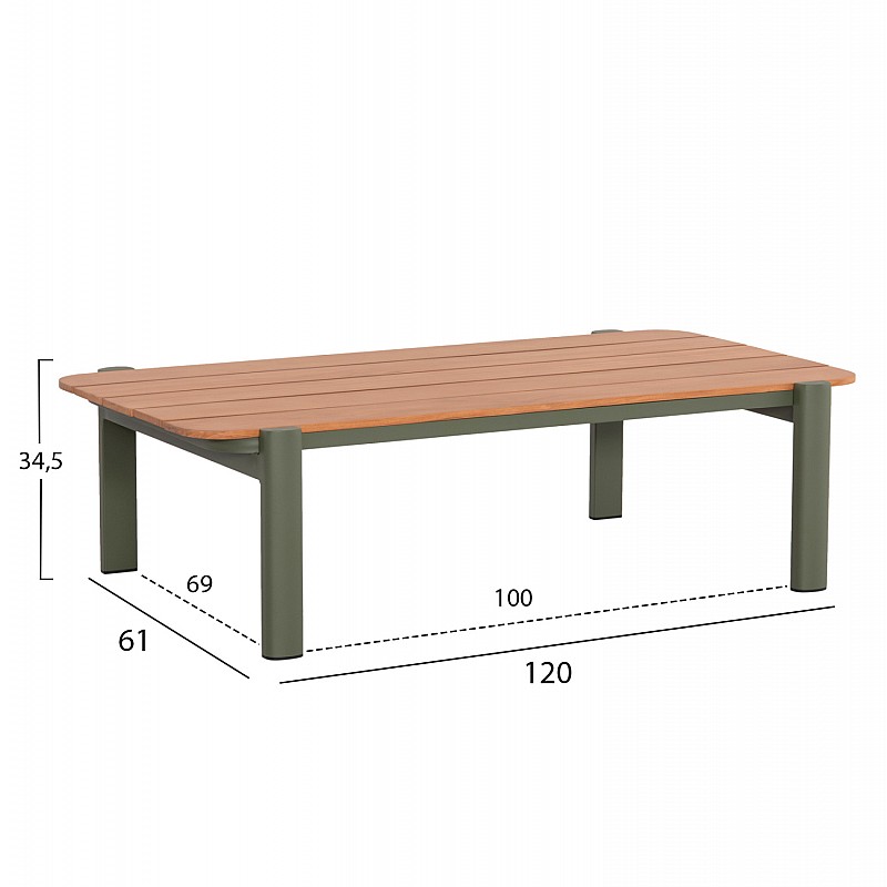 ΣΕΤ ΣΑΛΟΝΙ ΕΞ.ΧΩΡΟΥ 4ΤΜΧ ELARA HM6195.06 ΠΡΑΣΙΝΟ ΑΛΟΥΜΙΝΙΟ-ΜΠΕΖ OLEFIN-TEAK ΦΥΣΙΚΟ