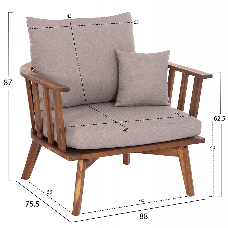 ΣΕΤ ΣΑΛΟΝΙ ΕΞΩΤ.ΧΩΡΟΥ 4TMX HARRA HM6236 ΞΥΛΟ ΑΚΑΚΙΑΣ ΦΥΣΙΚΟ--ΜΑΞΙΛΑΡΙΑ ΓΚΡΙ