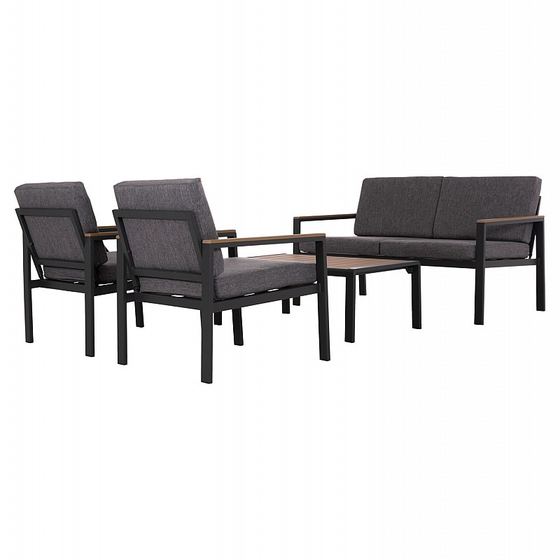 ΣΕΤ ΣΑΛΟΝΙ ΕΞ.ΧΩΡΟΥ 4ΤΜΧ SAFIN HM6278.03 ΑΛΟΥΜΙΝΙΟ & OLEFIN ΣΚΟΥΡΟ ΓΚΡΙ--POLYWOOD