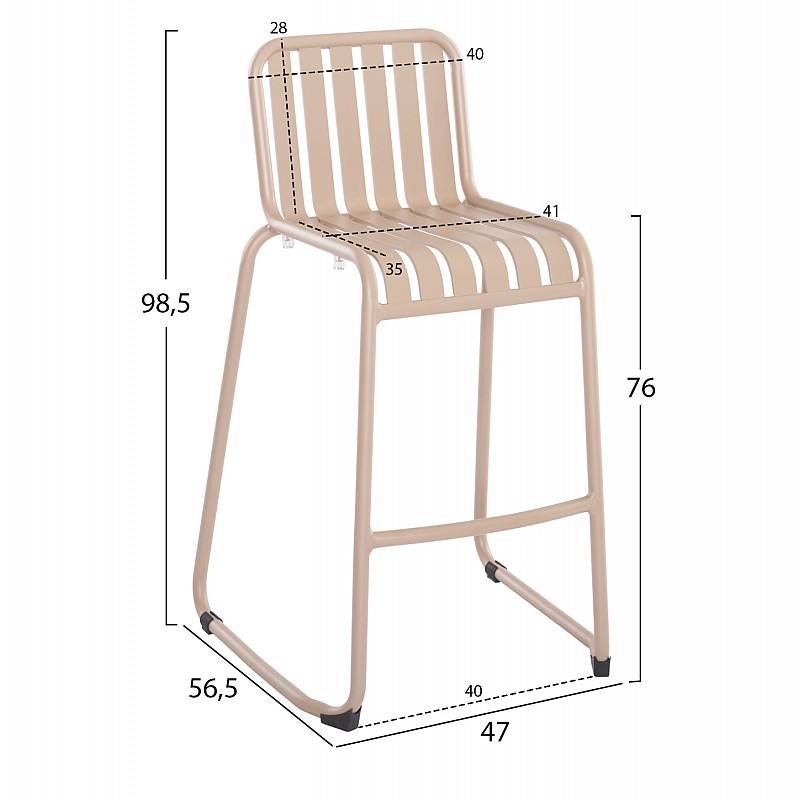 ΣΚΑΜΠΟ ΜΠΑΡ ΑΛΟΥΜΙΝΙΟΥ RACHEL HM6341.04 ΣΑΜΠΑΝΙ 59,5x55x101Υεκ.