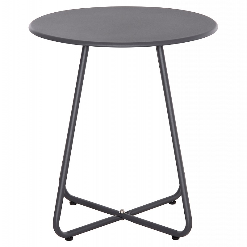 ΒΟΗΘΗΤΙΚΟ ΤΡΑΠΕΖΑΚΙ ΜΕΤΑΛΛΙΚΟ ΣΤΡΟΓΓΥΛΟ SAMMON HM6271.01 ΓΚΡΙ Φ45x50Υεκ