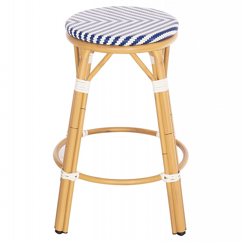 ΣΚΑΜΠΟ ΑΛΟΥΜΙΝΙΟΥ ΜΕΣ.ΥΨΟΥΣ CHINO HM6286.05 BAMBOO LOOK & TEXTILENE ΜΠΛΕ 43x43x65Υεκ