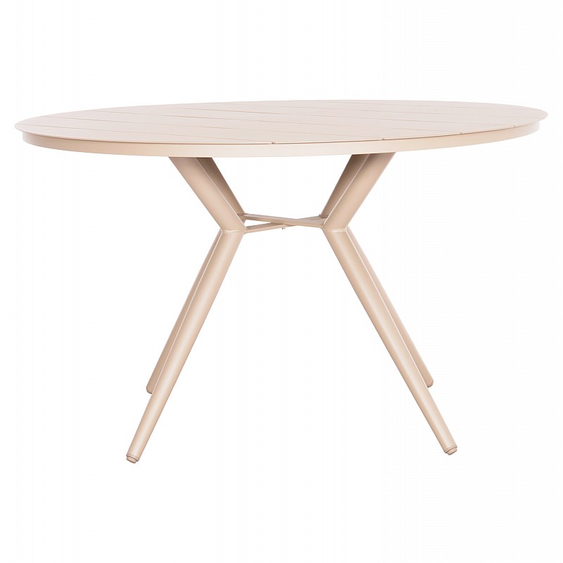 ΤΡΑΠΕΖΙ ΑΛΟΥΜΙΝΙΟΥ ΣΤΡΟΓΓΥΛΟ HIGER HM6290.04 ΚΑΠΟΥΤΣΙΝΟ Φ126x74Υεκ.