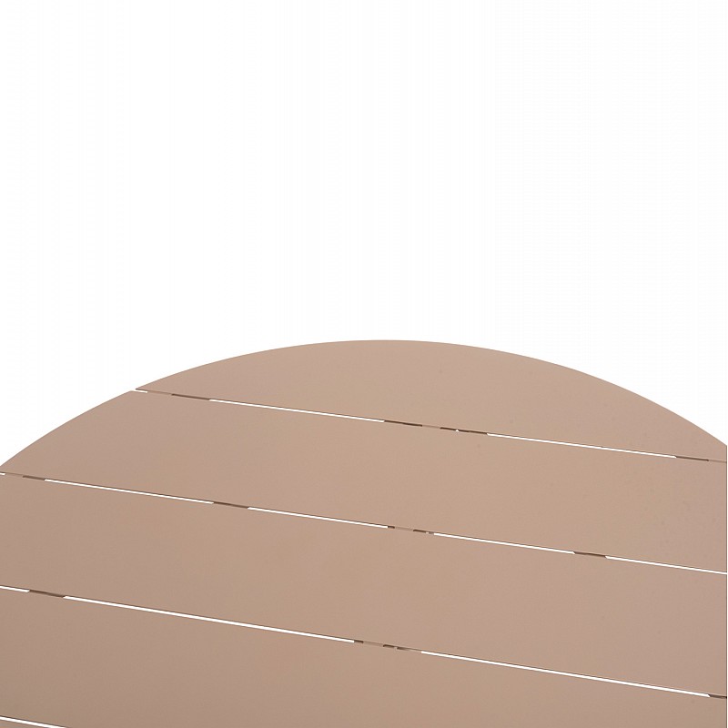 ΤΡΑΠΕΖΙ ΑΛΟΥΜΙΝΙΟΥ ΣΤΡΟΓΓΥΛΟ HIGER HM6290.04 ΚΑΠΟΥΤΣΙΝΟ Φ126x74Υεκ.