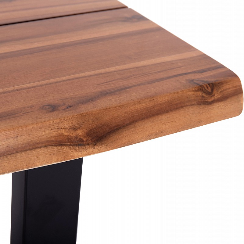 ΤΡΑΠΕΖΙ ΤΡΑΠΕΖΑΡΙΑΣ FRIGGO HM6294.01 ΞΥΛΟ ΑΚΑΚΙΑΣ 3,5εκ πάχος--ΠΟΔΙΑ ΜΕΤΑΛΛΙΚΑ 80x80x77Υεκ.