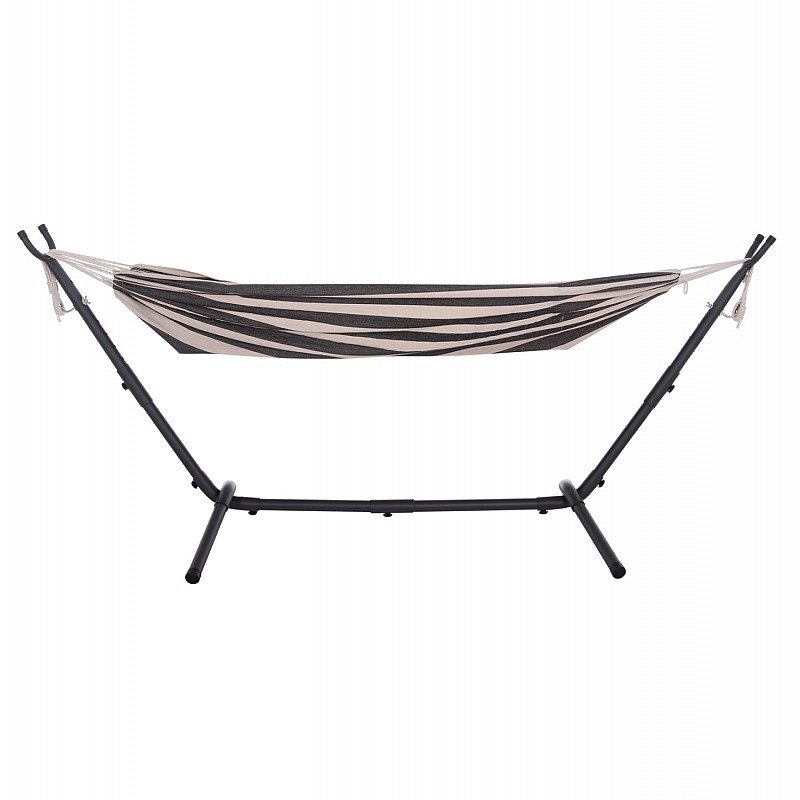 ΑΙΩΡΑ CRAVE HM6304.03 ΑΝΘΡΑΚΙ ΜΕΤΑΛ. ΣΚΕΛΕΤΟΣ--ΜΠΛΕ ΣΚΟΥΡΟ ΠΑΝΙ ΜΕ ΛΕΥΚΗ ΡΙΓΑ 265x93x105Υεκ