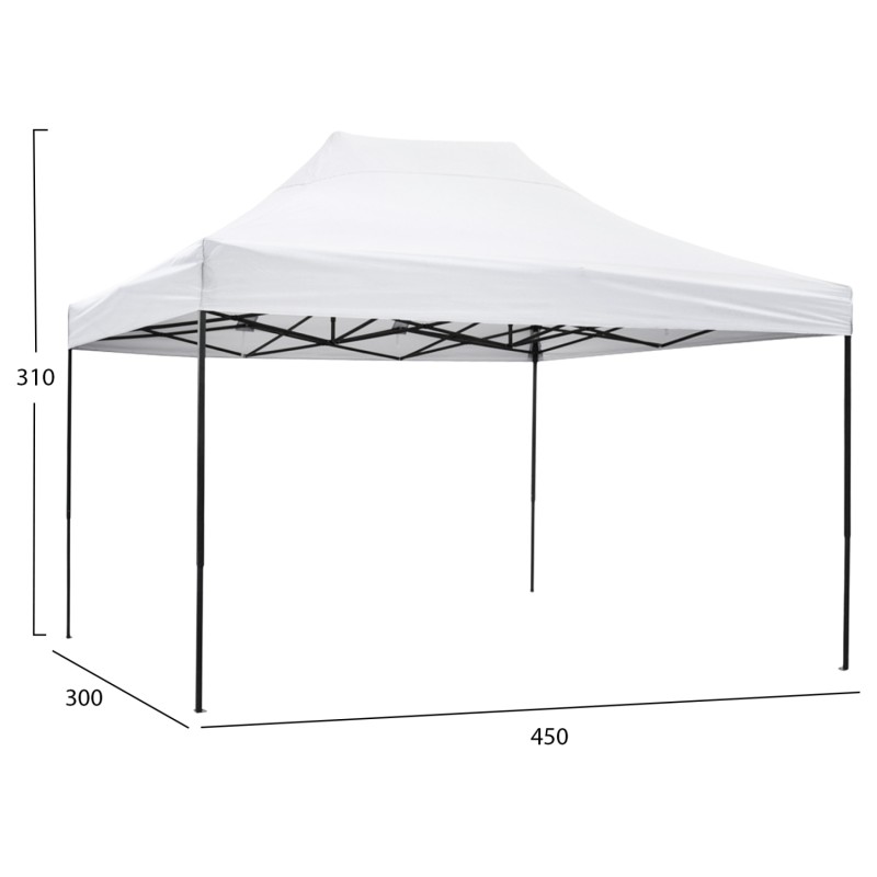 ΚΙΟΣΚΙ/GAZEBO MATTHEW HM6311 ΠΤΥΣΣΟΜΕΝΟ-ΣΚΕΛΕΤΟΣ ΜΕΤΑΛ.ΜΑΥΡΟΣ-ΛΕΥΚΟ ΥΦΑΣΜΑ 3x4,5x3,10Yμ