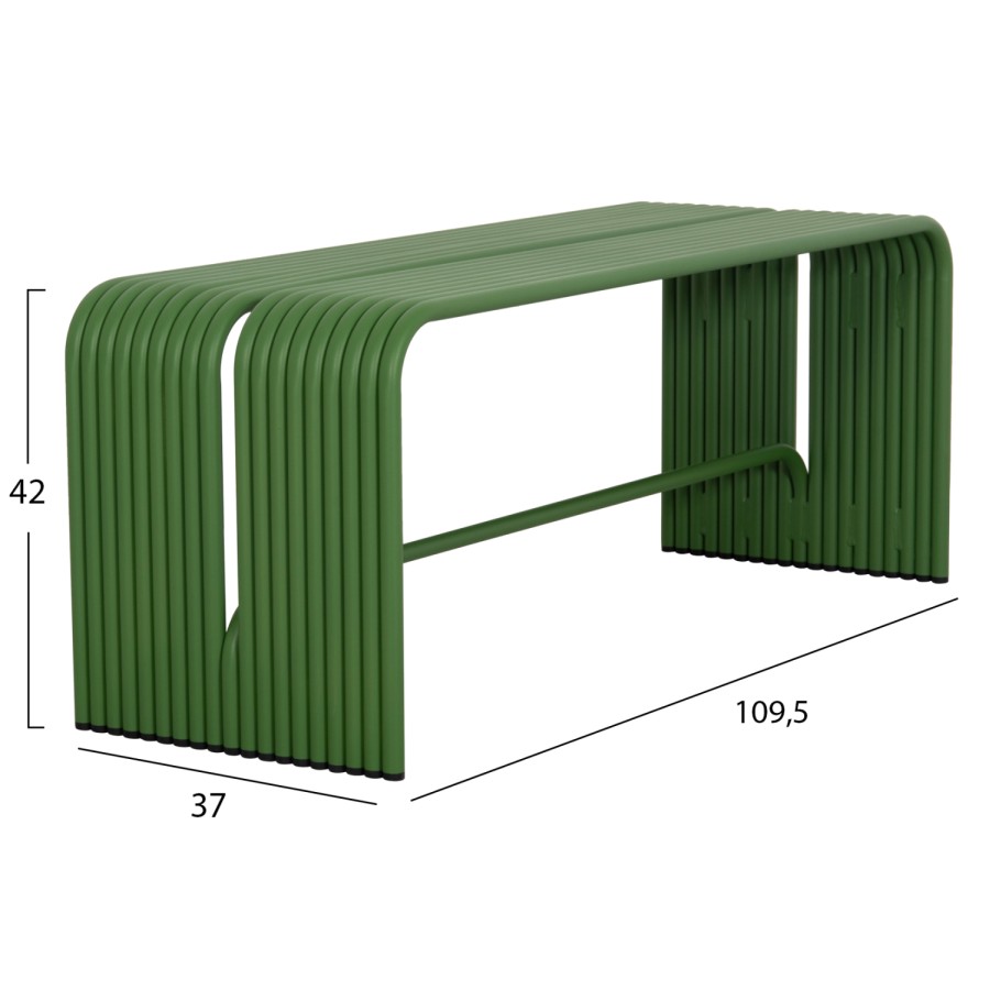 ΠΑΓΚΑΚΙ 2-ΘΕΣΙΟ ΣΕΙΡΑ INTREPID HM6327.07 ΑΛΟΥΜΙΝΙΟ ΣΕ ΠΡΑΣΙΝΟ ΧΡΩΜΑ 109,5x37x42Υ