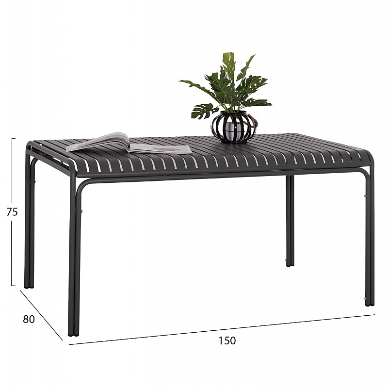 ΤΡΑΠΕΖΙ ΑΛΟΥΜΙΝΙΟΥ RACHEL HM6339.01 ΓΚΡΙ 150x80x75Υεκ. ΤΡΑΠΕΖΙ ΑΛΟΥΜΙΝΙΟΥ RACHEL HM6339.01 ΓΚΡΙ 150x80x75Υεκ.