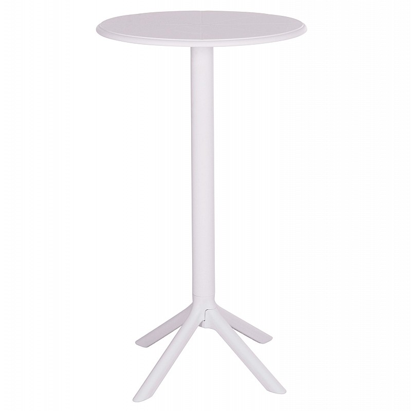 ΤΡΑΠΕΖΙ ΜΠΑΡ ΣΤΡΟΓΓΥΛΟ TERRIN HM6126.11 ΠΟΛΥΠΡΟΠΥΛΕΝΙΟ ΛΕΥΚΟ Φ60x106Υεκ.