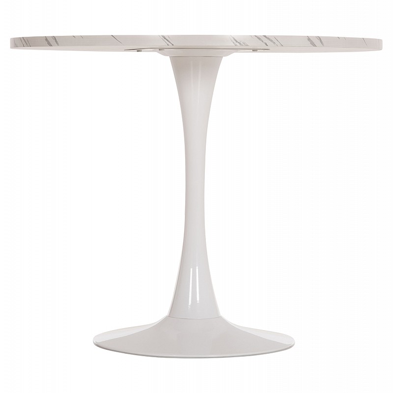 ΤΡΑΠΕΖΙ ΤΡΑΠΕΖΑΡΙΑΣ ROLLO HM9421.11 ΣΤΡΟΓΓΥΛΟ WHITE MARBLE Φ90x74Υεκ.