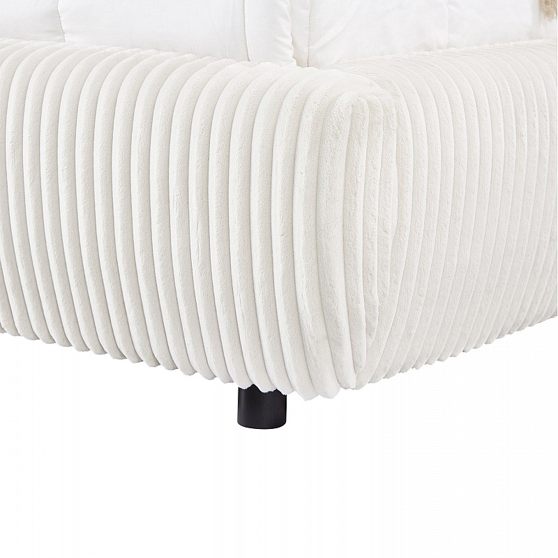 ΚΡΕΒΑΤΙ ΔΙΠΛΟ ΜΕ ΑΠΟΘ.ΧΩΡΟ KALLY HM729.03 ΜΠΕΖ FAUX FUR ΥΦΑΣΜΑ--ΣΤΡΩΜΑ 160x200εκ