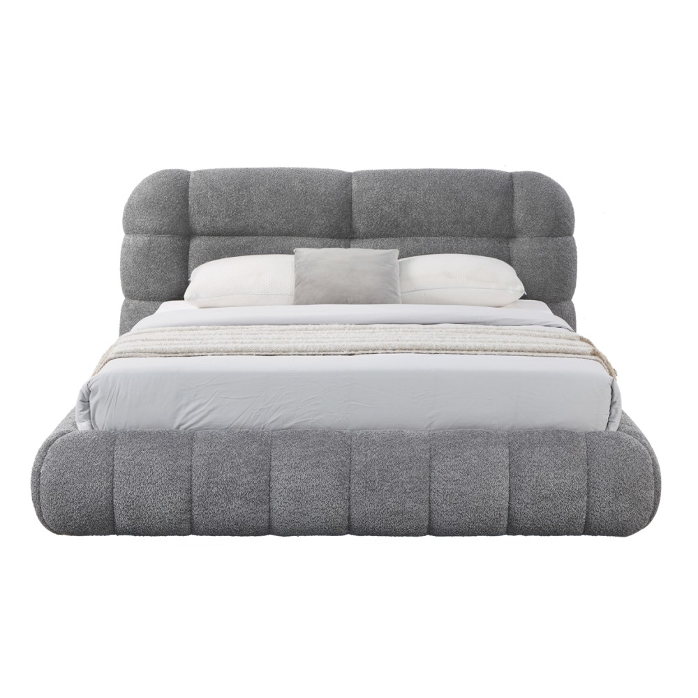 ΚΡΕΒΑΤΙ ΜΕ ΑΠΟΘ.ΧΩΡΟ MOLEN HM730.01 ΓΚΡΙ ΜΠΟΥΚΛΕ ΥΦΑΣΜΑ--ΓΙΑ ΣΤΡΩΜΑ 160x200εκ