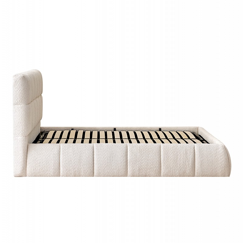 ΚΡΕΒΑΤΙ ΔΙΠΛΟ EDDY HM731.03 ΜΠΕΖ ΜΠΟΥΚΛΕ & ΑΠΟΘΗΚΕΥΤΙΚΟΣ ΧΩΡΟΣ ΓΙΑ  ΣΤΡΩΜΑ 160x200εκ