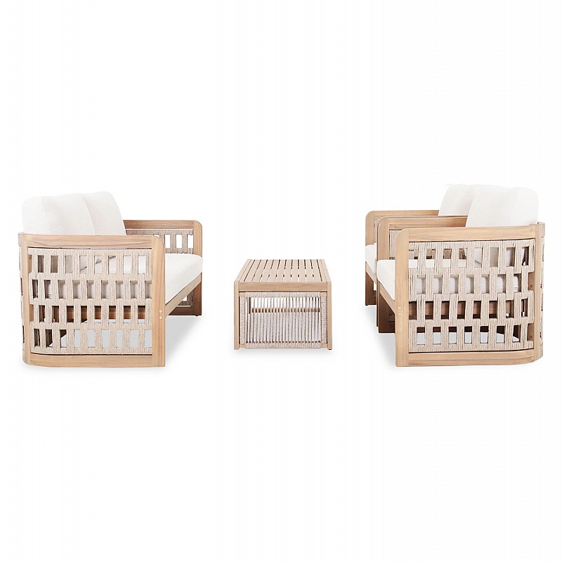 ΣΕΤ ΣΑΛΟΝΙ 4ΤΜΧ LUDVALD SM6446 ΞΥΛΟ ΑΚΑΚΙΑΣ-ΣΧΟΙΝΙ-ΜΠΕΖ ΜΑΞΙΛΑΡΙΑ