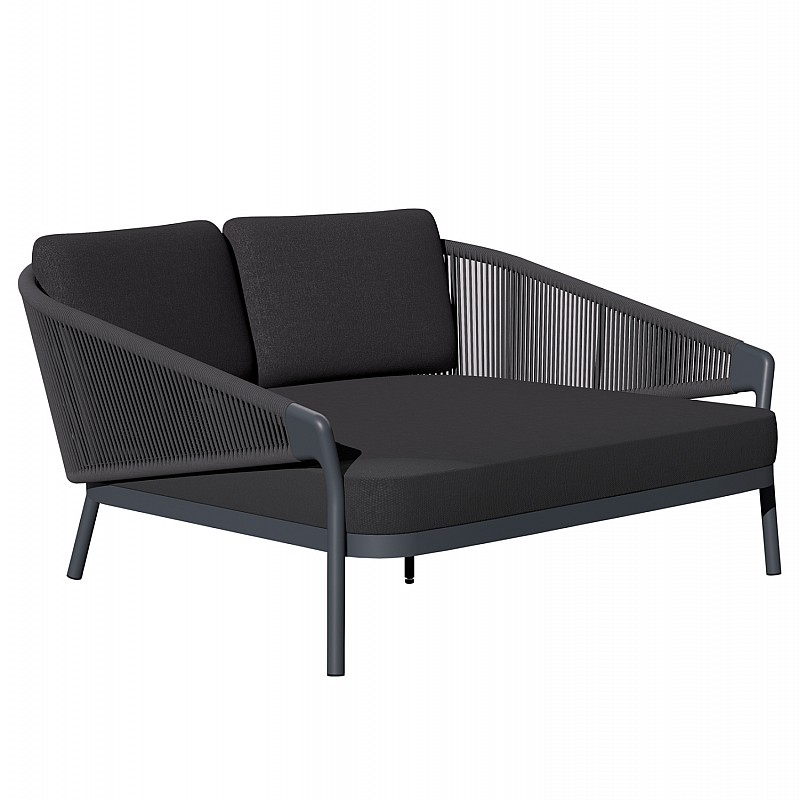 DAYBED ΣΕΙΡΑ XANTION ΗM6474.01 ΣΚΟΥΡΟ ΓΚΡΙ ΑΛΟΥΜΙΝΙΟ-ΣΧΟΙΝΙ-OLEFIN 157x149x80Υεκ