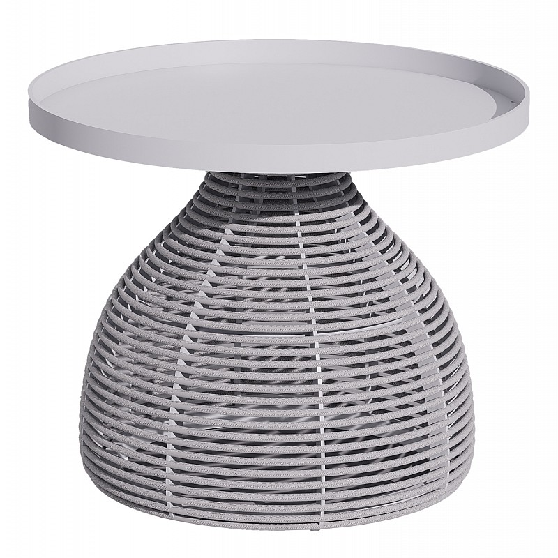 ΒΟΗΘΗΤΙΚΟ ΤΡΑΠΕΖΑΚΙ ΣΤΡΟΓΓΥΛΟ DRISCOLL HM6477.02 ΚΡΕΜ ΑΛΟΥΜΙΝΙΟ-ΑΝΟΙΧΤΟ ΓΚΡΙ ΣΧΟΙΝΙ Φ55x45Υ