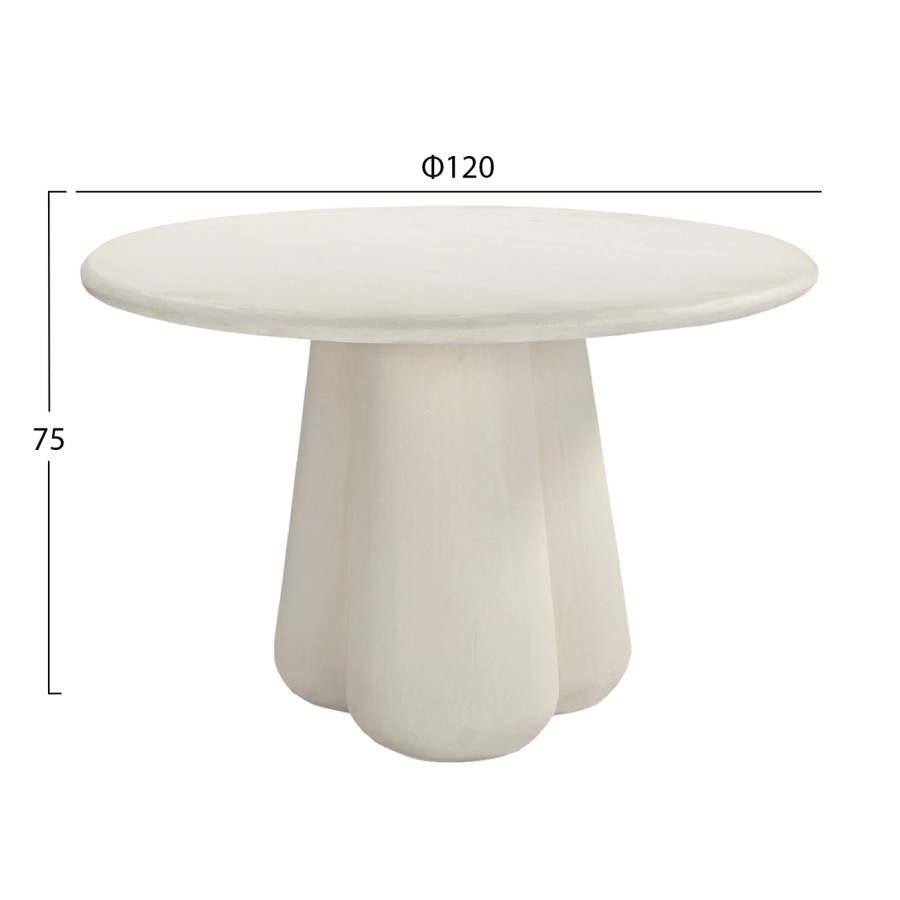 ΤΡΑΠΕΖΙ ΤΡΑΠΕΖΑΡΙΑΣ ΣΤΡΟΓΓΥΛΟ NAYU HM6583.02 ΜΠΕΖ FIBER CEMENT Φ120x75Υεκ