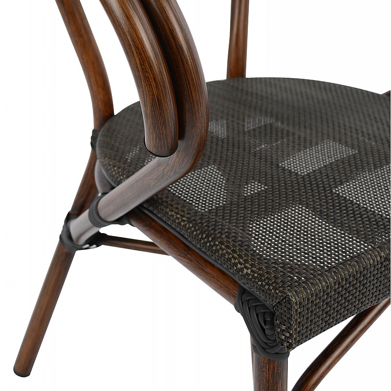 ΠΟΛΥΘΡΟΝΑ ΑΛΟΥΜΙΝΙΟΥ CLAY BAMBOO LOOK ΚΑΦΕ ΜΕ TEXTLINE HM5025 60,5x59x81 cm