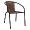ΠΟΛΥΘΡΟΝΑ ΚΑΡΕΚΛΑ CAMEL HM5015.02 ΚΑΦΕ ΜΕΤΑΛΛΙΚΗ ΜΕ WICKER ΚΑΦΕ 48x48-53x72 cm