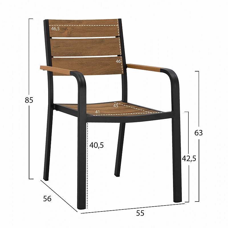 ΠΟΛΥΘΡΟΝΑ ΑΛΟΥΜΙΝΙΟΥ SAGA ΑΝΘΡΑΚΙ ΜΕ POLYWOOD HM5127.02 55x56x85Υεκ. ΠΟΛΥΘΡΟΝΑ ΑΛΟΥΜΙΝΙΟΥ SAGA ΑΝΘΡΑΚΙ ΜΕ POLYWOOD HM5127.02 55x56x85Υεκ.