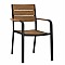 ΠΟΛΥΘΡΟΝΑ ΑΛΟΥΜΙΝΙΟΥ SAGA ΑΝΘΡΑΚΙ ΜΕ POLYWOOD HM5127.02 55x56x85Υεκ.
