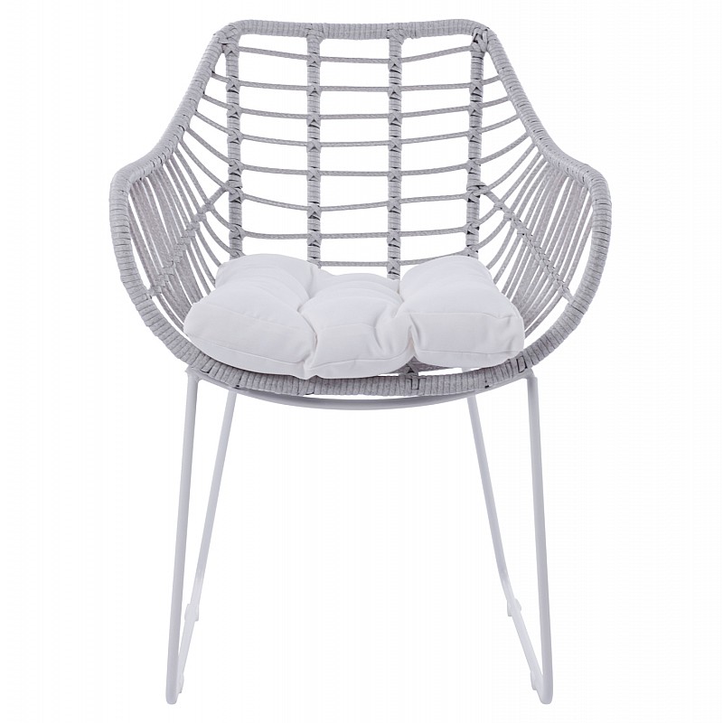 ΠΟΛΥΘΡΟΝΑ ΜΕΤΑΛΛΙΚΗ RADLEY ΑΣΠΡΟ ΜΑΤ & ΓΚΡΙ WICKER HM5300.02