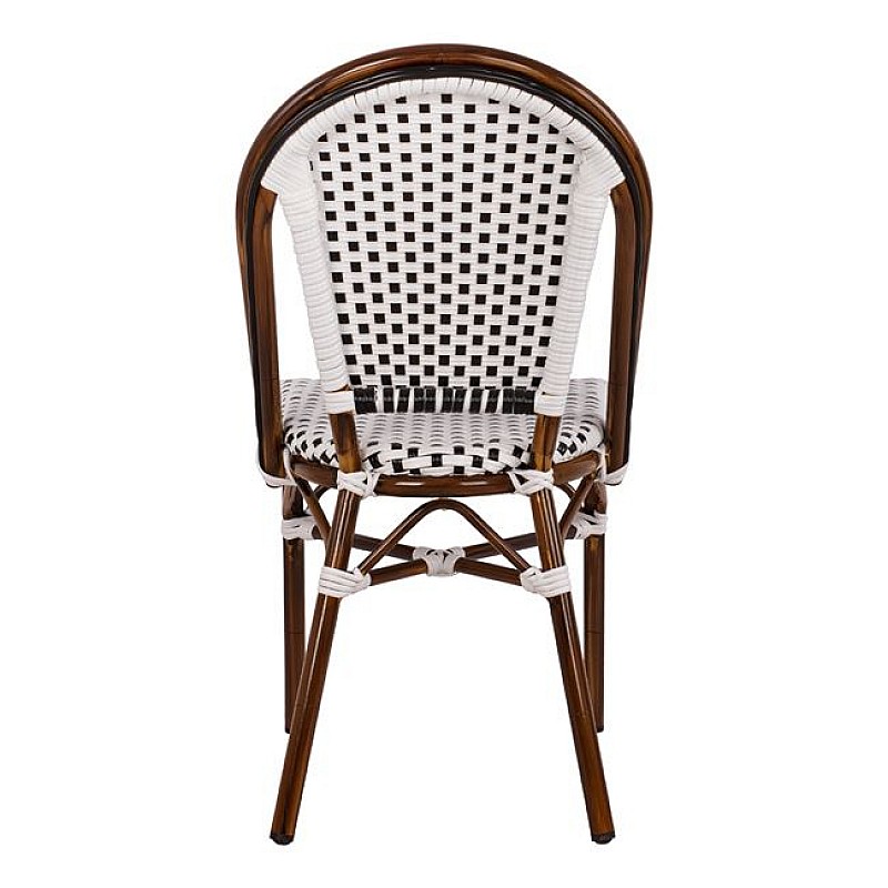ΚΑΡΕΚΛΑ BISTRO ΑΛΟΥΜΙΝΙΟΥ BAMBOO LOOK ΜΕ ΛΕΥΚΟ-ΜΑΥΡΟ RATTAN HM5566.01 45x54x90Υεκ.