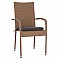 ΠΟΛΥΘΡΟΝΑ ΜΕΤΑΛΛΙΚΗ ANISHA HM5685.02 ΜΕ ΜΑΞΙΛΑΡΙ WICKER ΚΑΦΕ-ΜΟΚΑ ΣΤΟΙΒ/ΜΕΝΗ 56x60x94 εκ.
