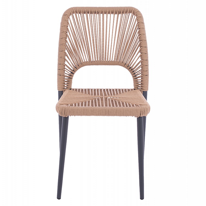 ΚΑΡΕΚΛΑ ΑΛΟΥΜΙΝΙΟΥ ΓΚΡΙ ΜΕ P.E.TWIST RATTAN ΜΠΕΖ HM5770.02 45x63x82Υ εκ.