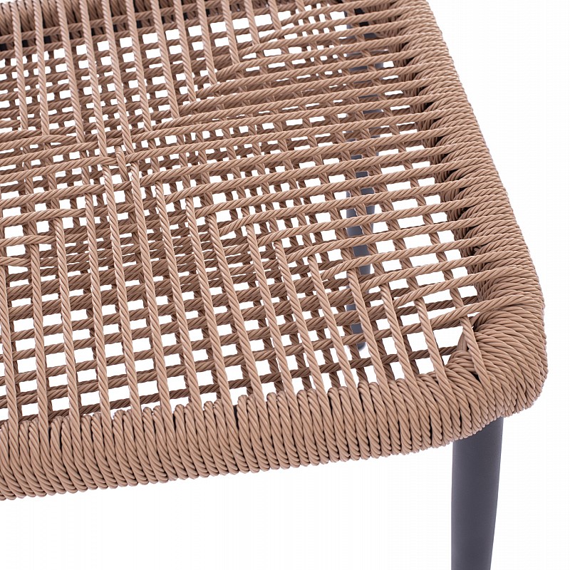 ΚΑΡΕΚΛΑ ΑΛΟΥΜΙΝΙΟΥ ΓΚΡΙ ΜΕ P.E.TWIST RATTAN ΜΠΕΖ HM5770.02 45x63x82Υ εκ.