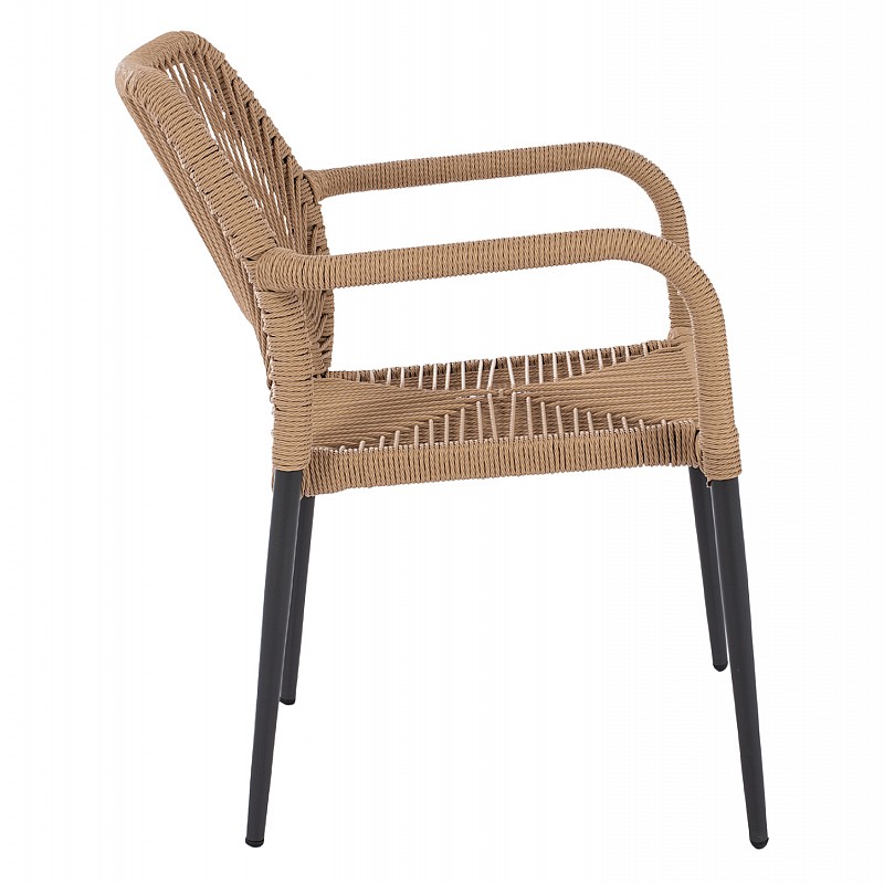 ΠΟΛΥΘΡΟΝΑ ΑΛΟΥΜΙΝΙΟΥ NOJO HM5771.02 ΓΚΡΙ ΜΕ P.E.TWIST RATTAN ΜΠΕΖ 55x63x82Y εκ.