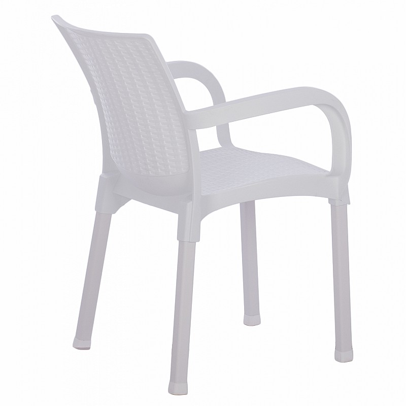 ΠΟΛΥΘΡΟΝΑ ΠΟΛΥΠΡΟΠΥΛΕΝΙΟΥ RATTAN ΠΟΔΙ ALU HM5591.01 ΧΡΩΜΑ ΛΕΥΚΟ 60x60x82 cm ΠΟΛΥΘΡΟΝΑ ΠΟΛΥΠΡΟΠΥΛΕΝΙΟΥ RATTAN ΠΟΔΙ ALU HM5591.01 ΧΡΩΜΑ ΛΕΥΚΟ 60x60x82 cm