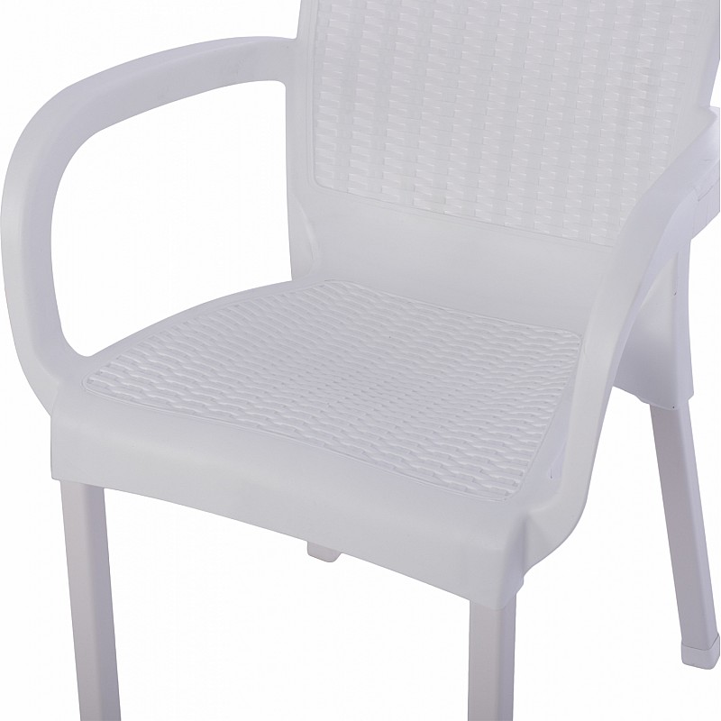 ΠΟΛΥΘΡΟΝΑ ΠΟΛΥΠΡΟΠΥΛΕΝΙΟΥ RATTAN ΠΟΔΙ ALU HM5591.01 ΧΡΩΜΑ ΛΕΥΚΟ 60x60x82 cm ΠΟΛΥΘΡΟΝΑ ΠΟΛΥΠΡΟΠΥΛΕΝΙΟΥ RATTAN ΠΟΔΙ ALU HM5591.01 ΧΡΩΜΑ ΛΕΥΚΟ 60x60x82 cm